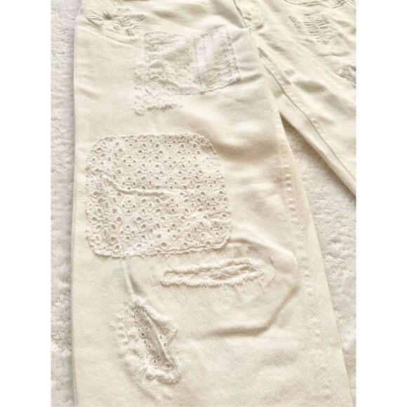 Lauren Ralph Lauren Womens Comfort Stretch Relaxed Eyelet Jeans Size 0 White - Picture 3 of 8